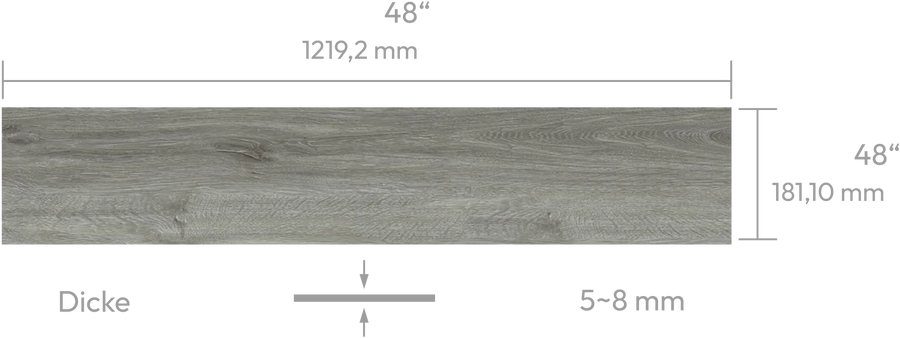 Roccia Gris — Panel mit Abmessungen