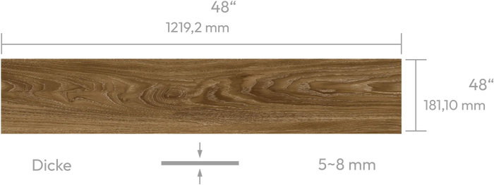 Dynasty Dark Oak — Panel mit Abmessungen