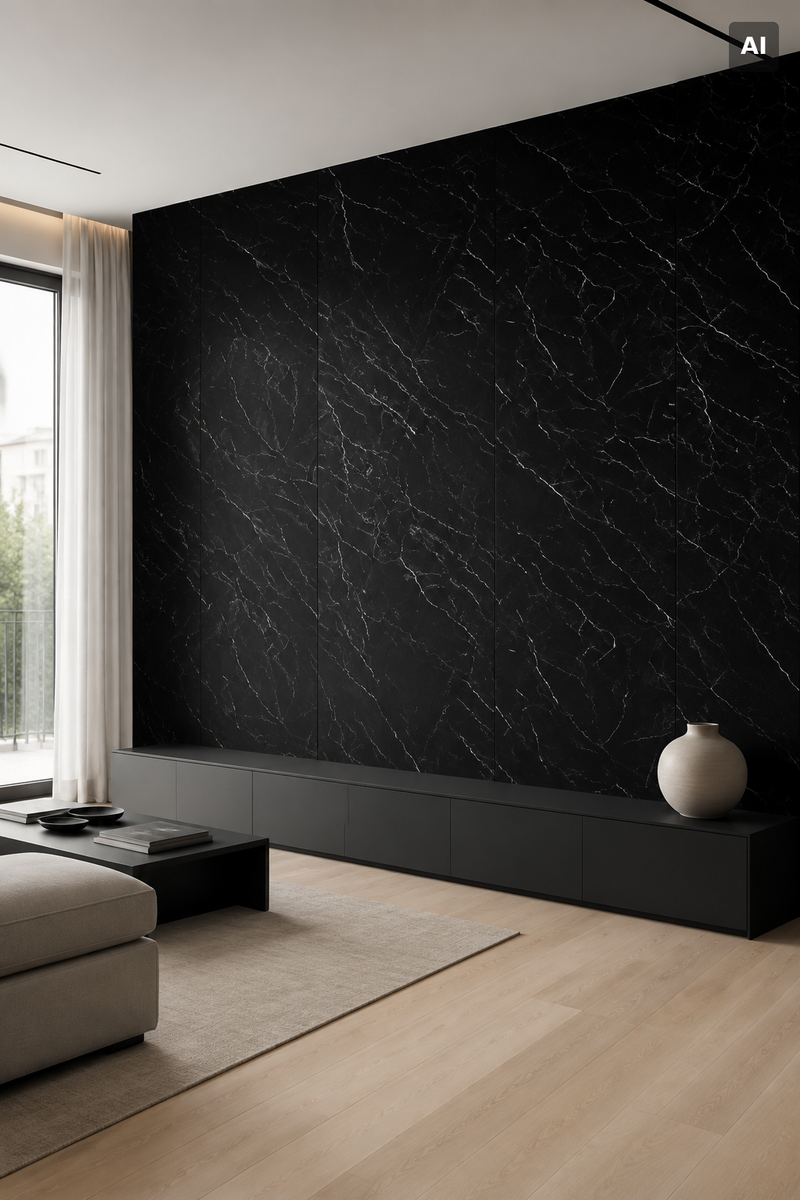 Nero Marquina SPC-Wandpaneel | Serramo