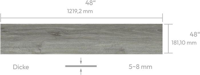 Roccia Gris — Panel mit Abmessungen