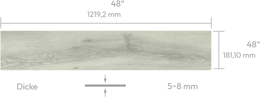 Boulder Ash — Panel mit Abmessungen