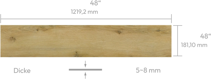 Pittsburgh Oak — Panel mit Abmessungen